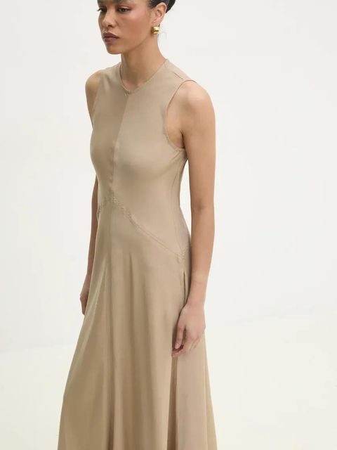 Answear.LAB sukienka kolor beżowy maxi prosta - zdjęcie produktu nr 1