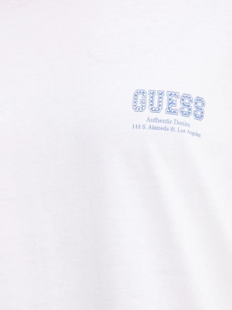 Guess t-shirt bawełniany damski kolor biały W5YI10 JA914