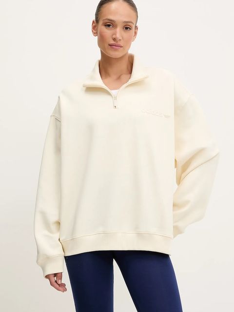adidas Originals bluza Essentials damska kolor beżowy gładka JY3554 - zdjęcie produktu nr 1