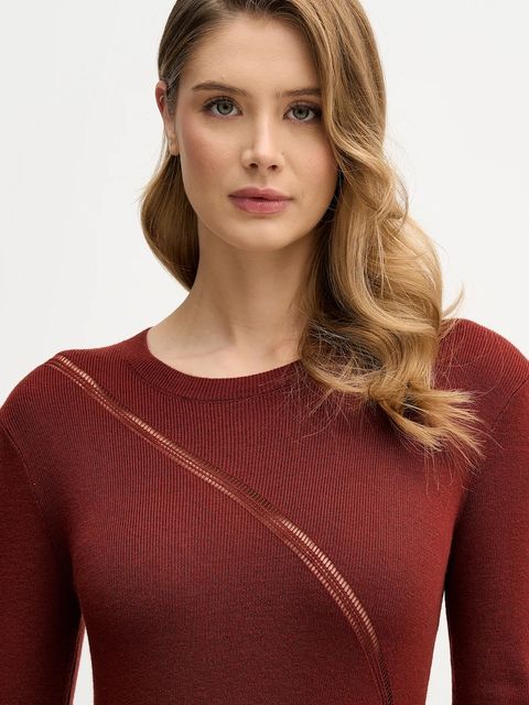 Sisley sukienka wełniana kolor bordowy midi rozkloszowana 1QNQLV011