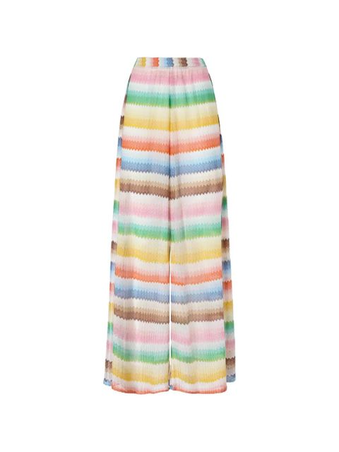 Missoni zigzag-pattern slit beach trousers - White - zdjęcie produktu nr 1