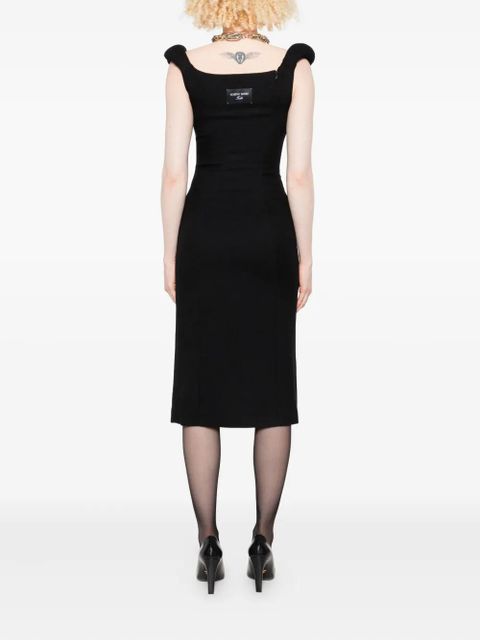 Marine Serre virgin wool sleeveless dress - Black