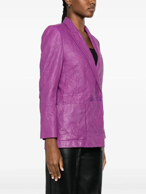 Zadig&Voltaire Visco crinkled leather blazer - Purple