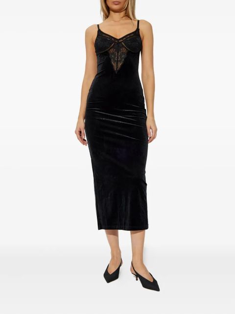 Self-Portrait lace velvet dress - Black