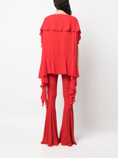 Blumarine draped semi-sheer blouse - Red