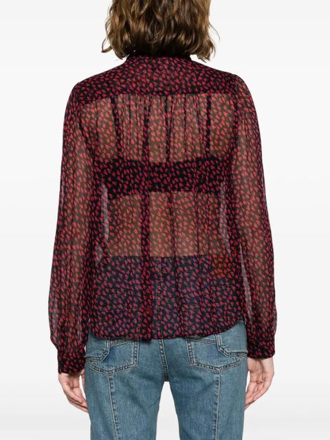 Zadig&Voltaire Tino Crush semi-sheer shirt - Black