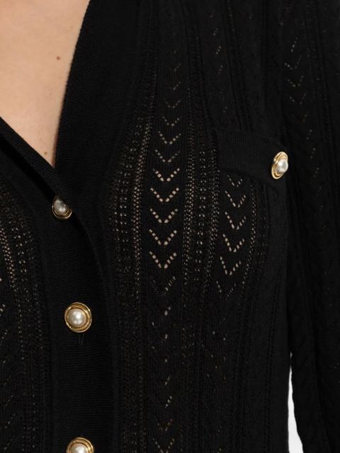 Alessandra Rich button-embellished knitted cardigan - Black