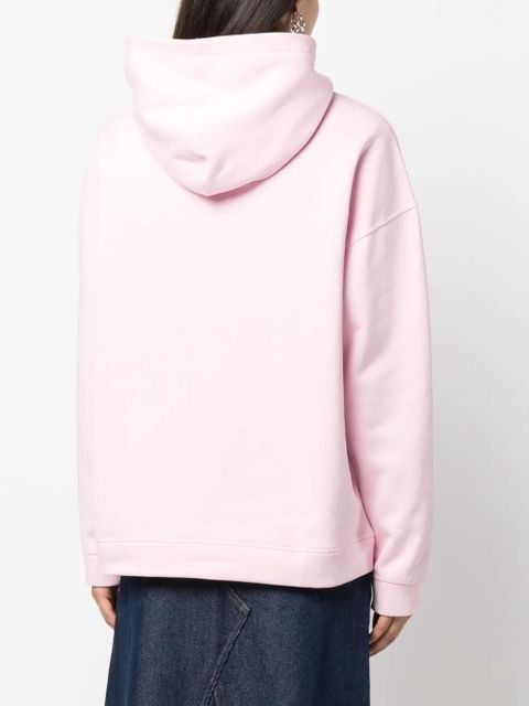 GANNI logo-print organic cotton hoodie - Pink