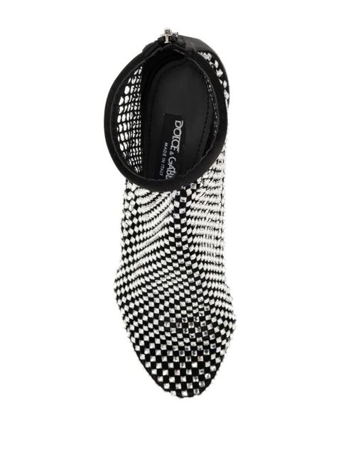 Dolce & Gabbana 110mm mesh-panelled leather pumps - Silver