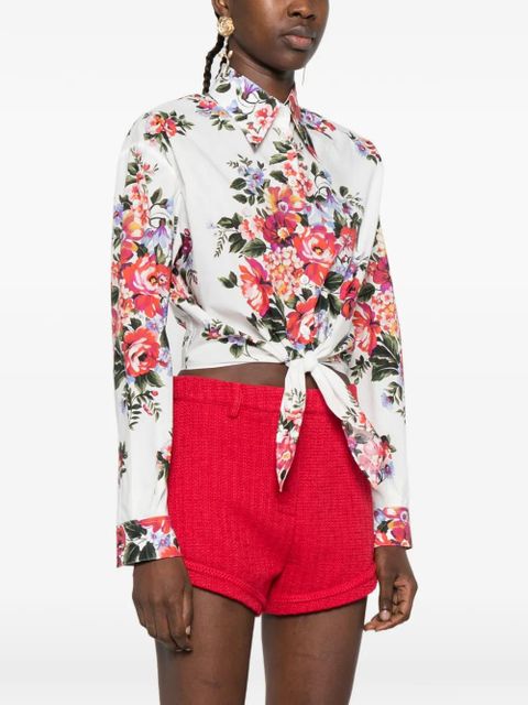 Dolce & Gabbana floral-print long-sleeve shirt - White