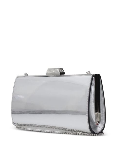 Jimmy Choo Zahra metallic leather clutch bag - Silver