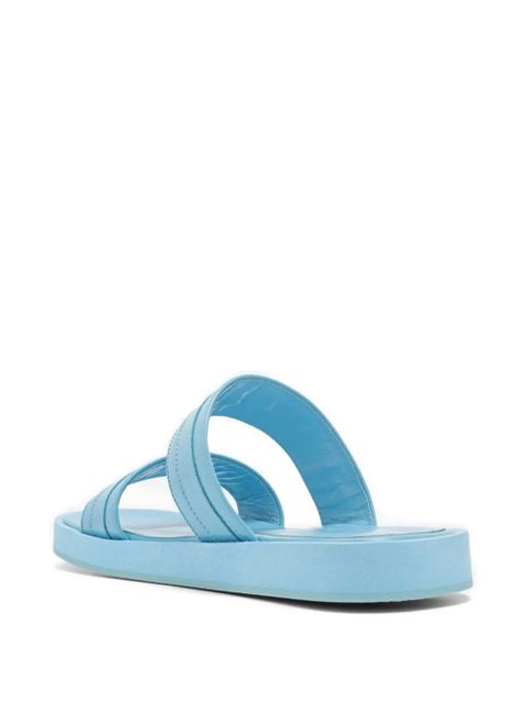 BY FAR grained leather sandals - Blue