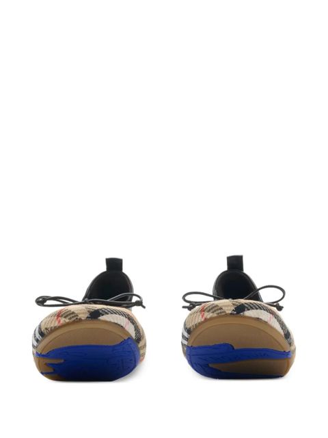 Burberry check bow ballerinas - Neutrals