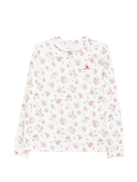 SHUSHU/TONG floral-print ruffled-collar sweatshirt - White - zdjęcie produktu nr 1