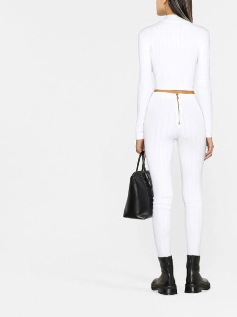 Balmain panelled slim-cut leggings - White