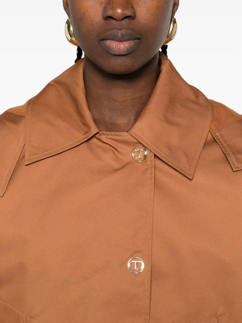 TWINSET button-fastening pocket jacket - Brown