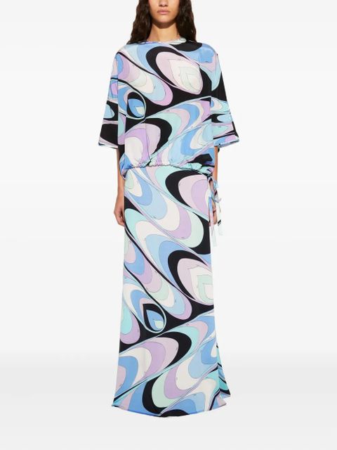 PUCCI onde-print silk top blouse - Blue