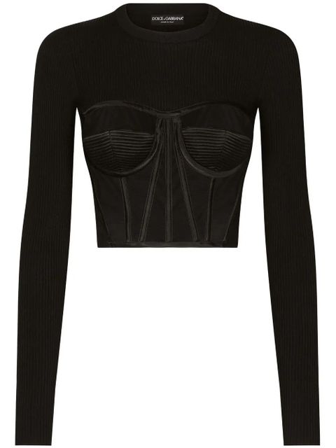 Dolce & Gabbana fine-rib bustier jumper - Black - zdjęcie produktu nr 1