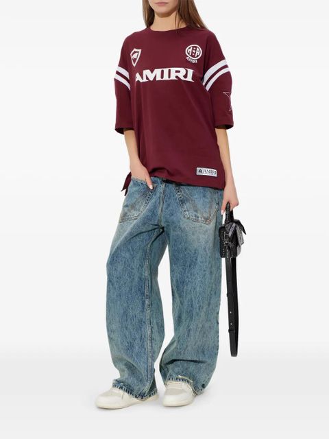 AMIRI logo stripe-detail T-shirt - Red