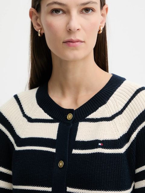 Tommy Hilfiger kardigan bawełniany damski kolor granatowy lekki WW0WW48795