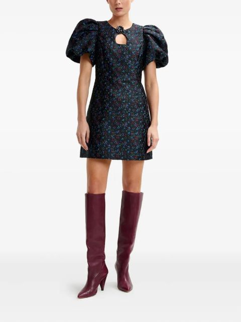 Essentiel Antwerp puff-sleeve floral-print mini dress - Black - zdjęcie produktu nr 2