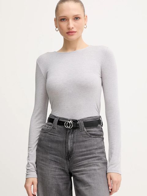 Mos Mosh longsleeve z domieszką wełny PETRI kolor szary 172880 - zdjęcie produktu nr 1