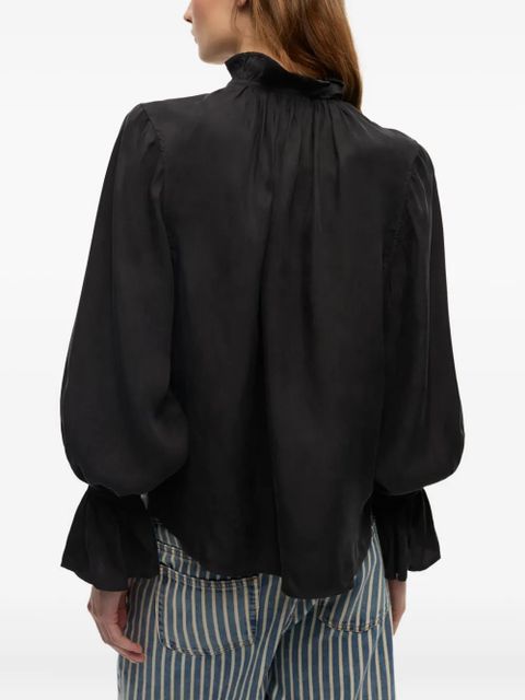 GANNI ruffled-collar blouse - Black