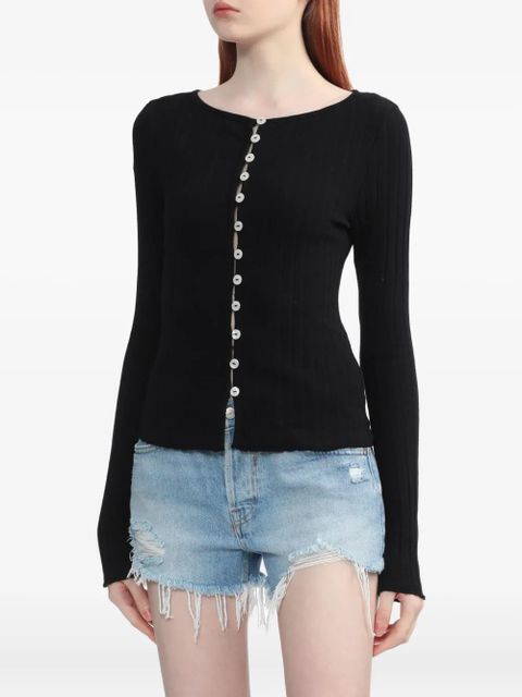 Free People ribbed long sleeves top - Black