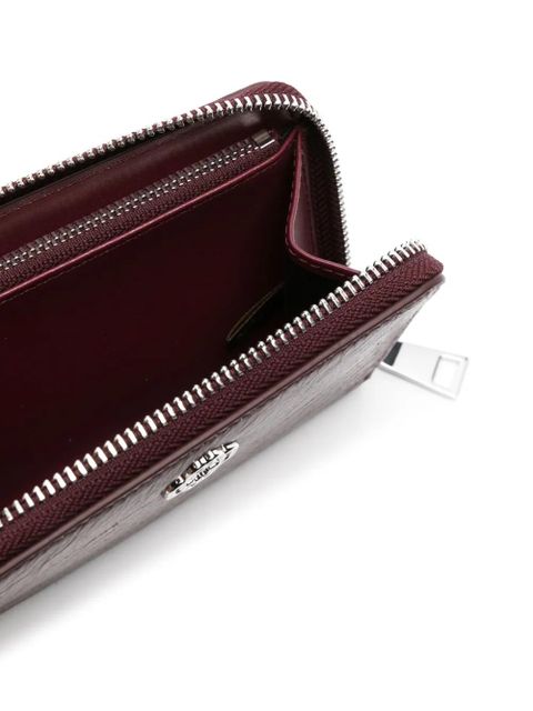 Maje crackled-leather wallet - Red