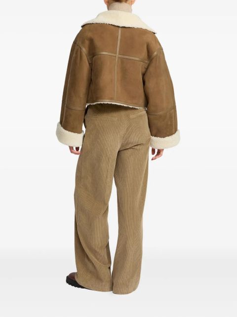 Yves Salomon shearling-trimmed suede jacket - Brown - zdjęcie produktu nr 2