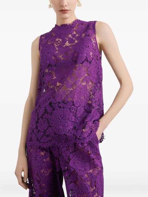 Dolce & Gabbana DNA lace-detailing top - Purple