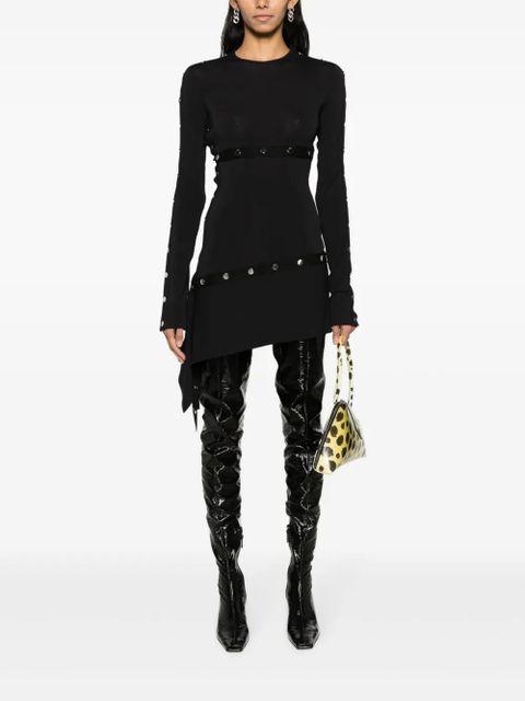The Attico studded asymmetric convertible dress - Black