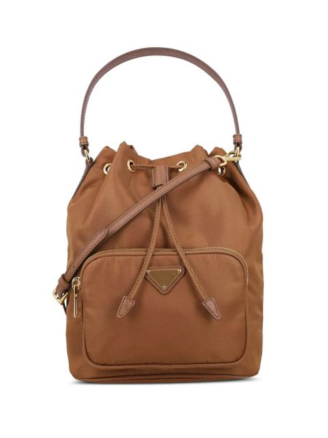 Prada triangle-logo bucket bag - Brown - zdjęcie produktu nr 1