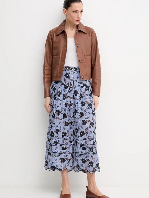 Pepe Jeans spódnica bawełniana ENODIA kolor niebieski midi rozkloszowana PL901193 - zdjęcie produktu nr 2