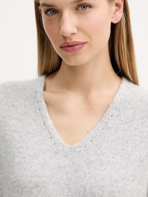 BOSS Orange sweter z dodatkiem wełny damski kolor szary 50550464