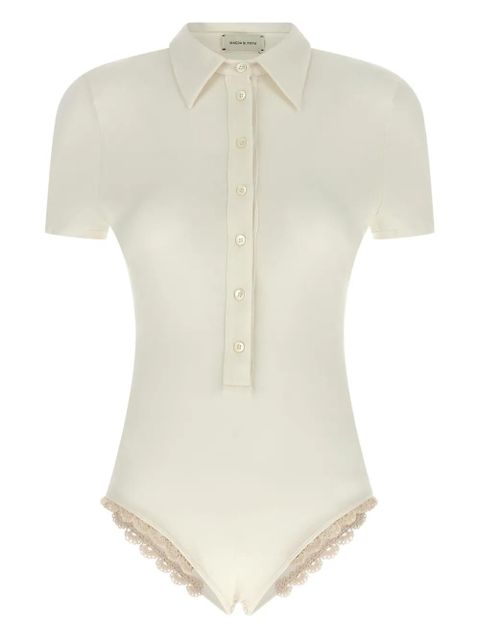 Magda Butrym crochet-detail bodysuit - White - zdjęcie produktu nr 1