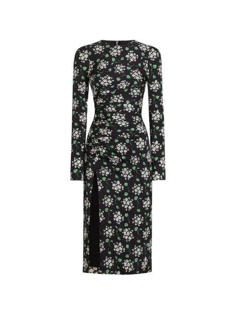 Dolce & Gabbana geranium bouquets-print charmeuse dress - Black - zdjęcie produktu nr 1