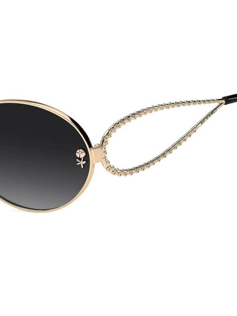 ETRO flower detail oval-frame sunglasses - Gold