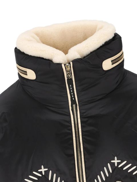 BOGNER Amie embroidery-detail high-neck jacket - Black