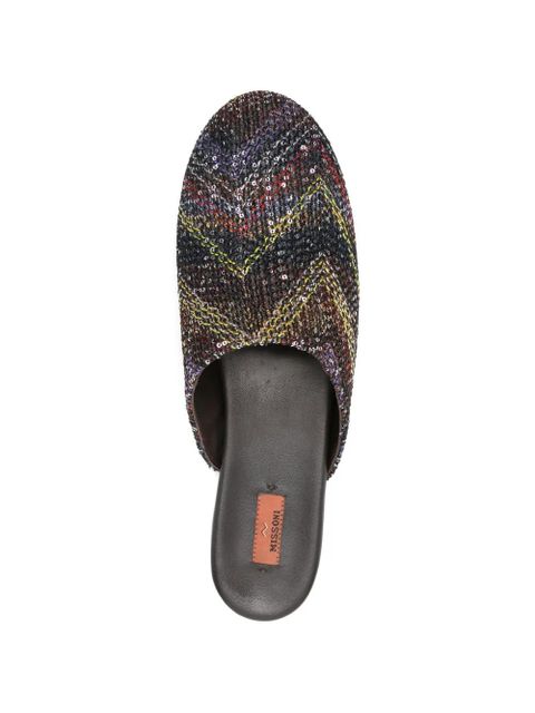 Missoni sequined flat mules - Black