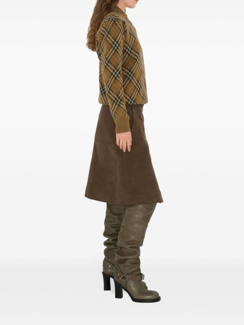 Burberry check-pattern wool sweater - Brown