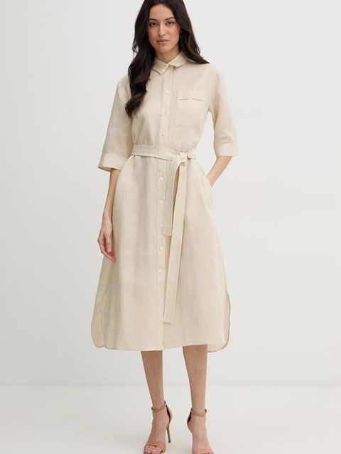 MM by Max Mara sukienka letnia lniana TABELLA - zdjęcie produktu nr 1