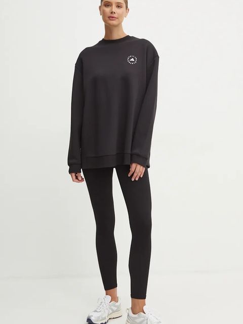 adidas by Stella McCartney bluza dresowa kolor czarny gładka IW6321 - zdjęcie produktu nr 2