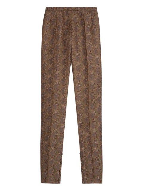 DRIES VAN NOTEN swirl-jacquard trousers - Green - zdjęcie produktu nr 1