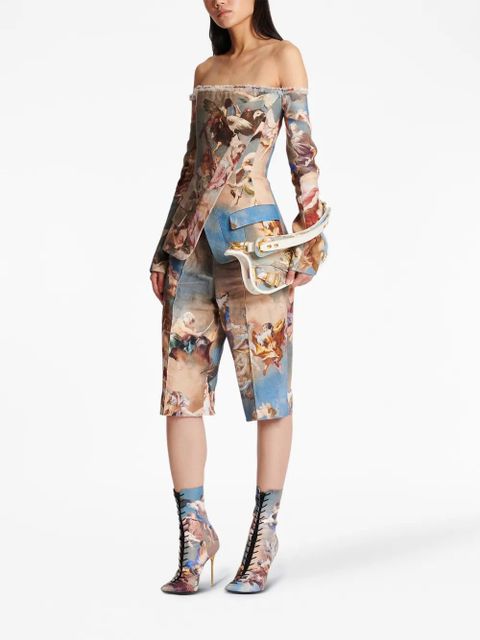 Balmain Sky-print off-the-shoulder jacket - Multicolour - zdjęcie produktu nr 2