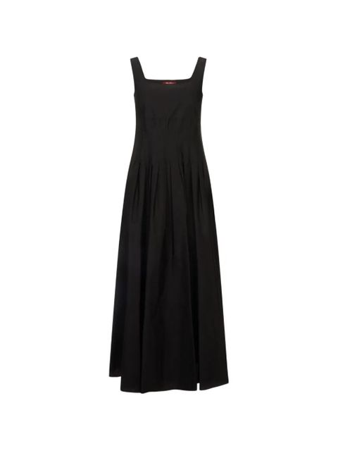 Max Mara square-neck pleated midi dress - Black - zdjęcie produktu nr 1