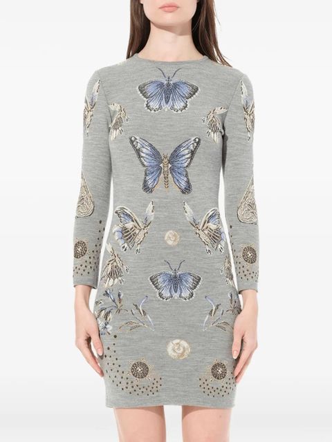 Alexander McQueen butterfly jacquard knit dress - Grey - zdjęcie produktu nr 1
