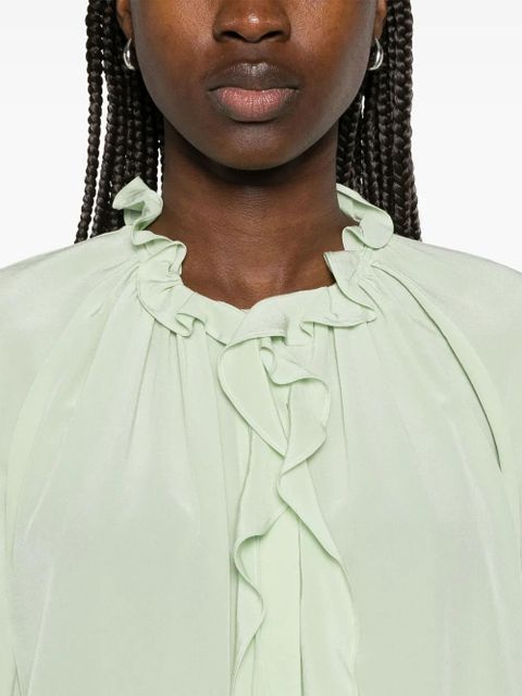 Victoria Beckham ruffled shirt - Green