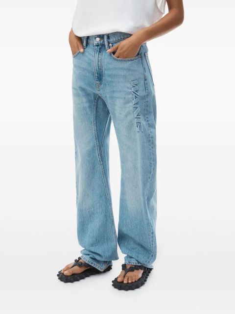 Alexander Wang logo-embossed jeans - Blue