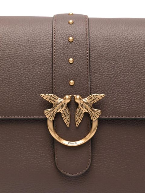 PINKO Love One leather shoulder bag - Brown